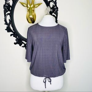 Black Swan Purple Butterfly Sleeve Blouse